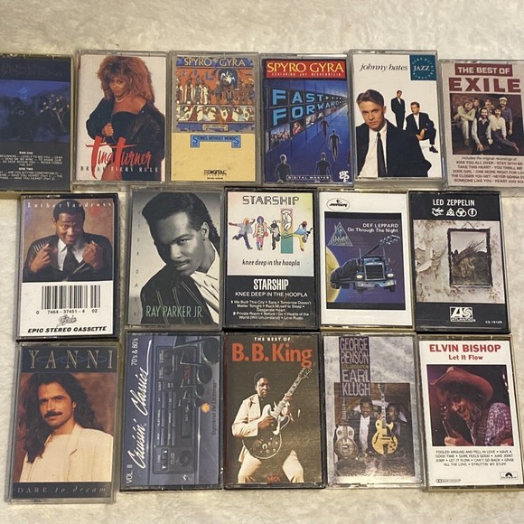 70s 80s 90s Cassette Tapes 16 Pop Rock R&B Soul Rhythm Blules Jazz Folk Pop - Picture 1 of 5